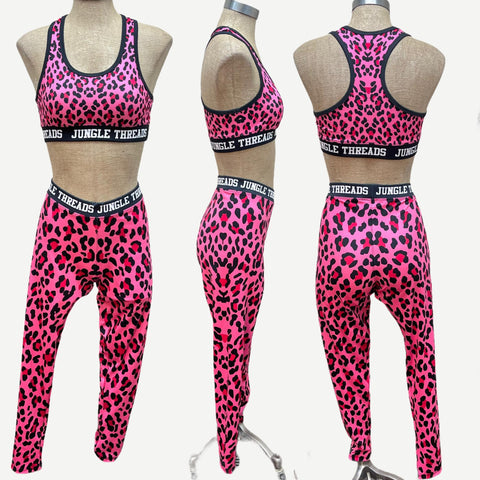 Pink Leopard Print Athletic Set